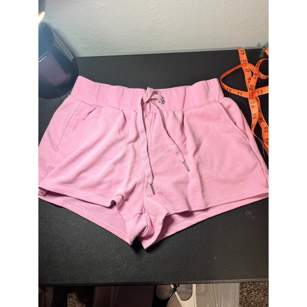 H&M Divided Pink Sweat Shorts High‎ Rise Drawstring Pockets Medium